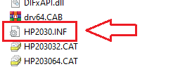 그 안에서 HP2030.INF 파일을 찾으세요