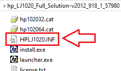그 안에서 HPLJ1020.inf 파일을 찾아야 합니다