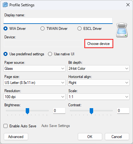처음 실행하면 프로그램이 스캔 프로필을 만들도록 안내합니다